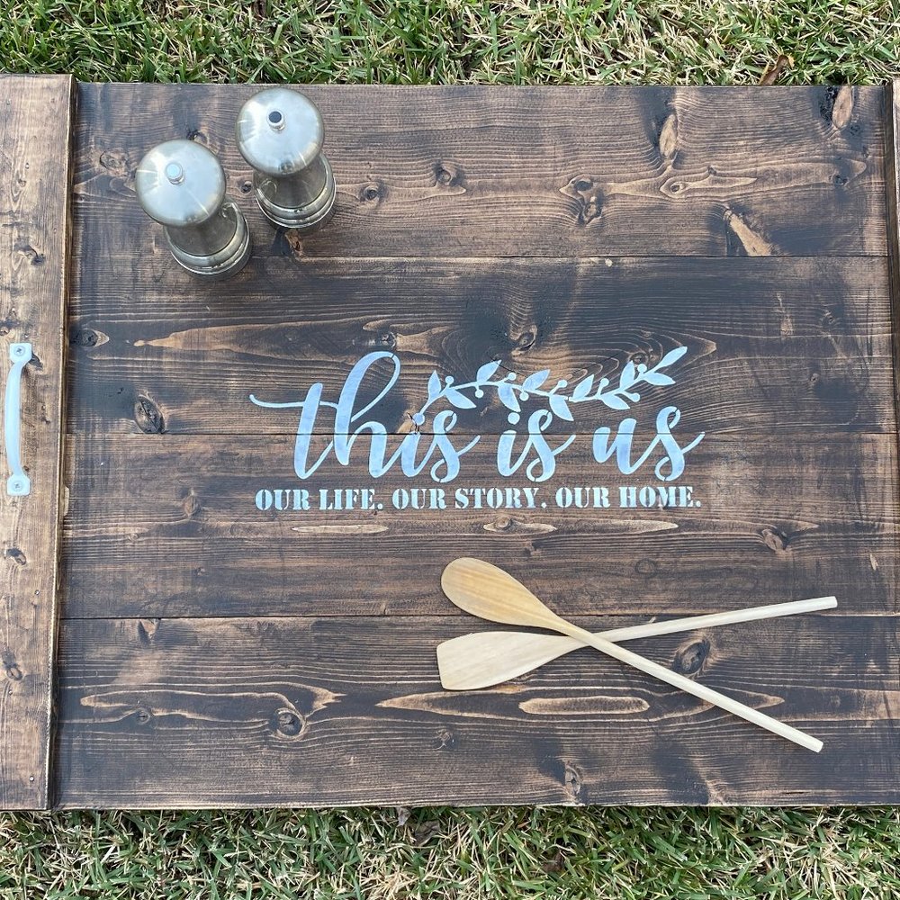 Handcrafted Stove Top Cover | Stained Wood